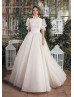 High Neck Ivory Lace Wedding Dress